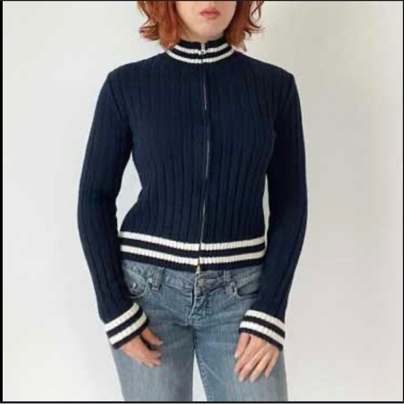 Urban Outfitters Tops - BRAND NEW Urban Outfitters Striped Navy Long Sleeve Top